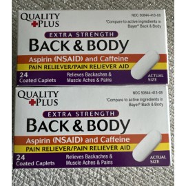 Quality Plus (2 Bottles ) Of Quality Plus Extra Strength Back & Body, 24-ct. Bottle