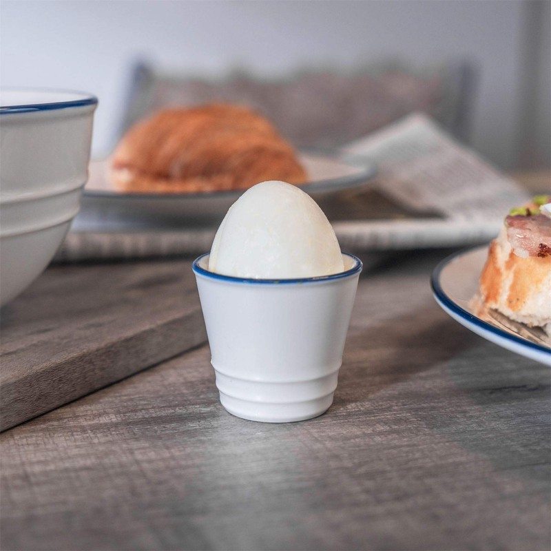 Nicola Spring Country Farmhouse White Breakfast Egg Cup Set with