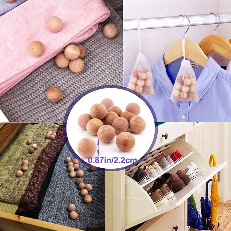 128 Pack, Natural Fresh Cedar Balls for Clothes Storage and