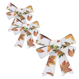 Knextion Inc Bow Home Decor, Harvest Leaves Thanksgiving Gift Bows, Holiday Decorations or Gift Wrapping Bows - 6 Piece Set