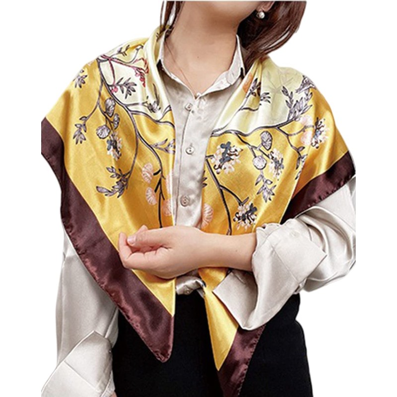 FAIRYGATE Seidenschal Damen Bandana Satin Luxus Seidentuch aufwändig bedrucktes Tuch