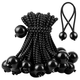 KissDate 35Pcs Ball Bungee Cords,Elastic Bungee Cord Tarp Bungee Cords with Balls 4 inch Tarpaulin Ties Down Elastic Rope Tent Banners Gazebo Canopy Bungees Cords