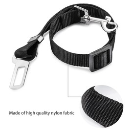 Dog Seat Belt for dogs in Car - Adjustable Dog Car Seat Belts -Harness Dog Seatbelt Safety Lead Dog Vehicle Travelling Leash -Adjustable Safety Seat Belt For Dog Cat and Pets (MAIN) (BLACK)