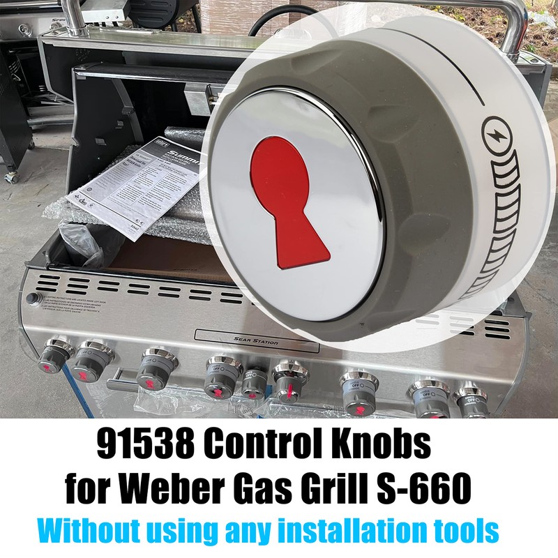 UYZO 91538 Lighted Control Knobs 2 Pack for Weber Summit