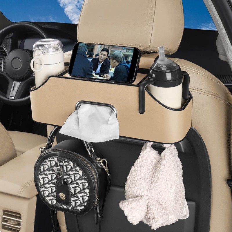 HOLDCY Car Back Seat Organizer with 2 Drink Cup Holder