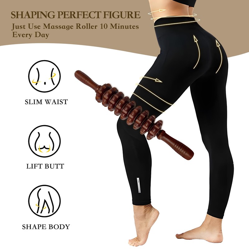 MIOKAN Wood Therapy Massage Roller Stick with Release Myofascial Trigger