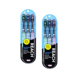 Reach Advanced Design Firm Toothbrushes, Colors May Vary, 3 Count (Pack of 2) Total 6 Toothbrushes