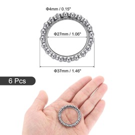 sourcing map Bicycle Crank Ball Bearing 3/16Inch (4mm) x 20 Balls, 6pcs Replacement Ball Bearings for Bottom Bracket Bearing Bike Wheel Frame Bearing Repair
