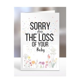 Sorry for your loss Baby card gifts, men, women, presents for Christmas, female, male, I am, I'm, so, Sympathy, Bereavement, Condolence, Funeral, A5-180_230