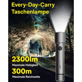 HOTO Taktische Taschenlampe LED Aufladbar mit Strobe-Modus, LED Taschenlampe Extrem Hell, Batteriebetrieben, USB C, IP68 Wasserdicht Starke Flashlight für Camping, Wandern, Jagd, Outdoor, Notfäll