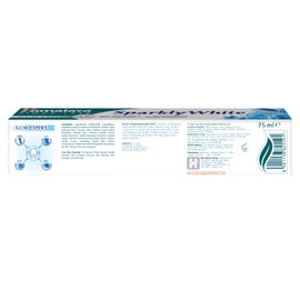Himalaya Herbals Sparkly White Herbal Vegetarian Toothpaste for Whitening Teeth with Advanced Plague Removal, Anti-Inflammatory 12-Hour Germ Protection, 75 ml (Pack of 6)