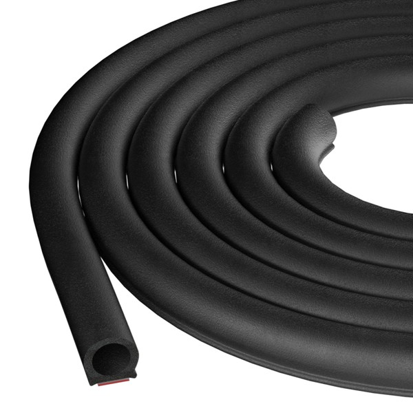 Hzetuu 10Ft Automotive Weather Stripping 0.39" D-Shape Rubber Seal Strip