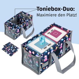 Knuffig Toniebox Bag - Carry Bag for Toniebox & Accessories, Storage for Figures, Music Box Bag for 2 Boxes, Removable Dividers, Perfect for Children & Travel (Princess)