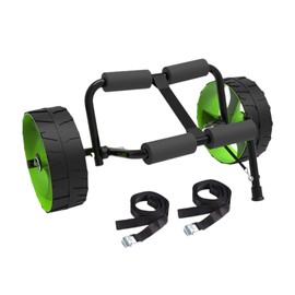 SEAFLO Kayak Cart Dolly Trailer with Aluminum Frame and TPU Wheels 150 lb Capacity Folding Design with Straps for Canoe Paddleboard SUP Transport Lightweight Portable Trolley with 9" Tires