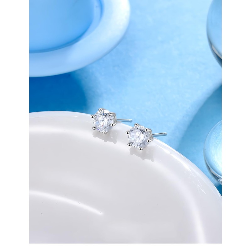 Epoch World 5 Pairs 925 Sterling Silver Earrings Women's Stud