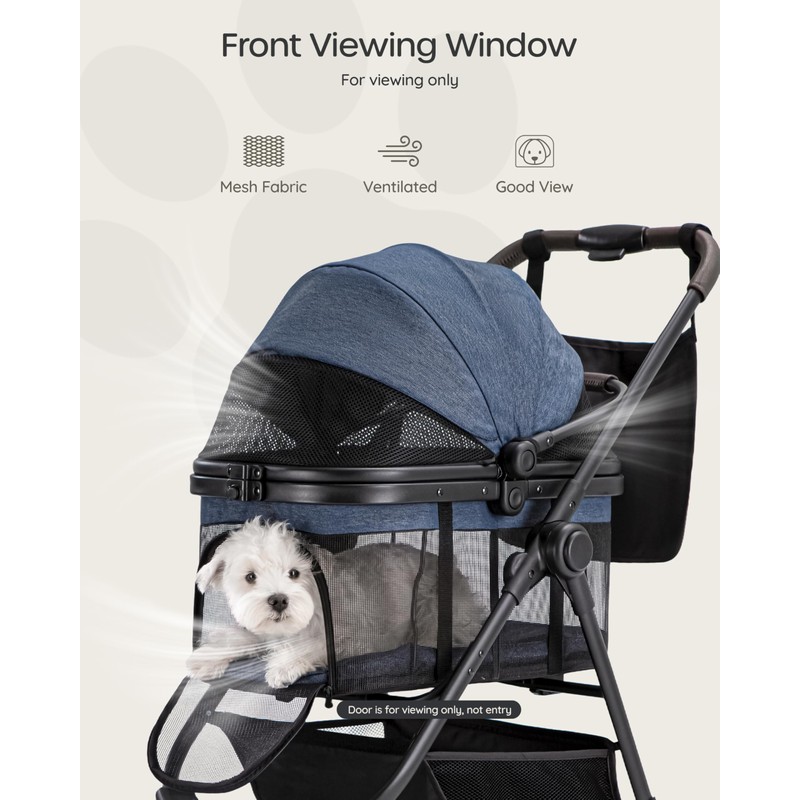 OJCME 3 in 1 Pet Carrier Stroller with Detachable Carrier,