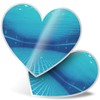 2 x 7.5cm Heart Stickers - Swimming Pool Swimmer Olympics