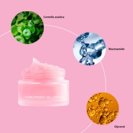 Pore Primer Gel Cream, Pore Base Gel Cream, Pore Shrink Cream, Face Make-Up Primer Base, Pore Reducing Cream, Pore Base Face Primer, Base Face Primer Under Foundation, Tightens and Smoothes the Skin