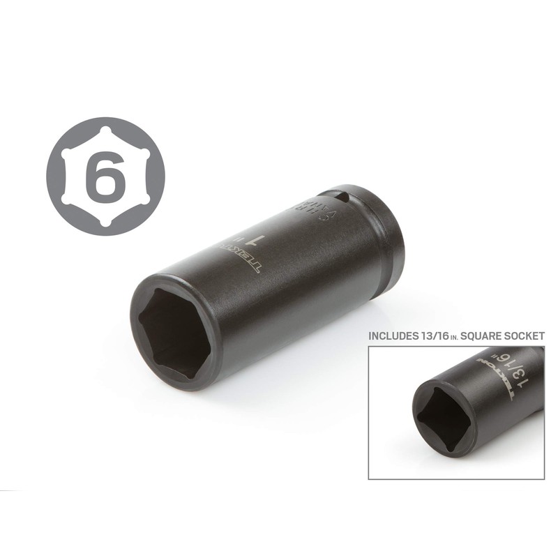 TEKTON 3/4 Inch Drive Deep 6-Point Impact Socket Set with