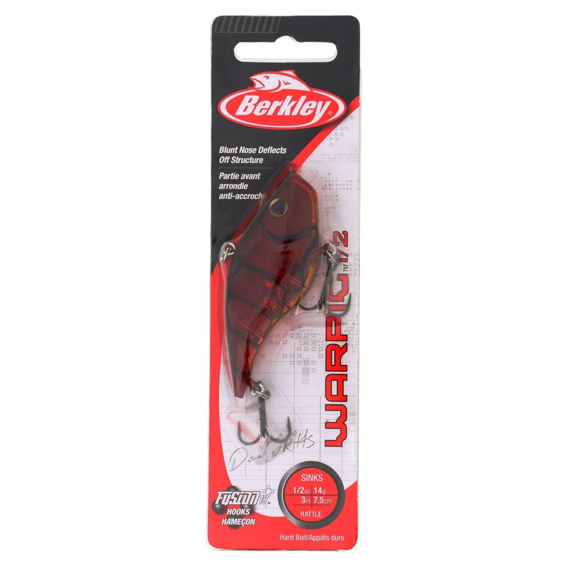Berkley Warpig Fishing Lure, Ghost Red Craw, 1/2 oz, 3in