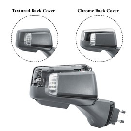 Replacement Passenger Right Side Door Mirror Power Heated Glass Chrome and Textured Back Cover Auxiliary light Puddle Light with BLIS and Temperature Sensor for GMC Sierra1500 from 2019 to 2025