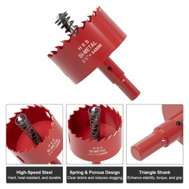 2-1/8" (54mm) Bi-Metal M42 High Speed Steel Hole Saw with Pilot Drill Bit, Smooth Cutting Edge for PVC, Drywall, Wood, Plastic, Gypsum Board, Rubber, Thin Metal