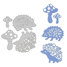 GLOBLELAND Hedgehog Cutting Dies for Card Making Metal Hedgehog and Mushroom Die Cuts Embossing Stencils Cutting Dies Template for Scrapbooking Paper Decoration Journal Craft Decor