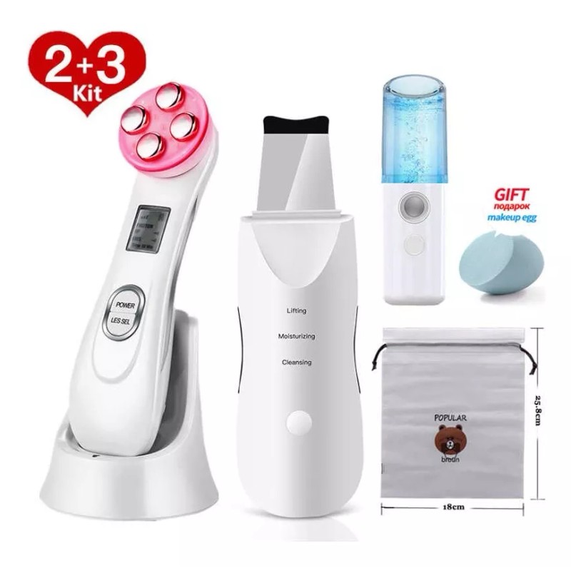 Makegina Skin Scrubber+vapor+radiofrecuencia Kit Facial Envio Gratis