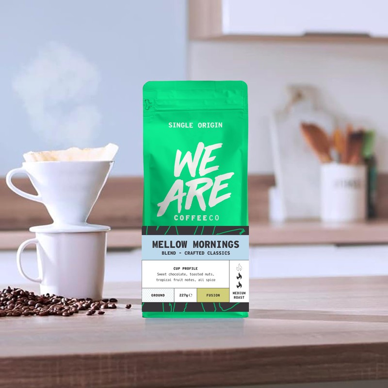 Coffee Ground, 227g Bag Mellow Mornings Blend Espresso Ground Coffee,
