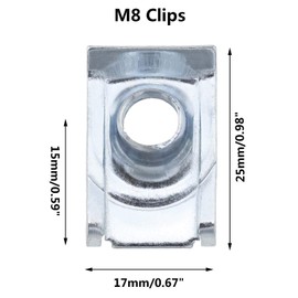 Micro Traders 80Pcs Thread Clip Nut Set, U-Shaped Nut M4 M5 M6 M8 for Automobile Motorcycle Interior Trim