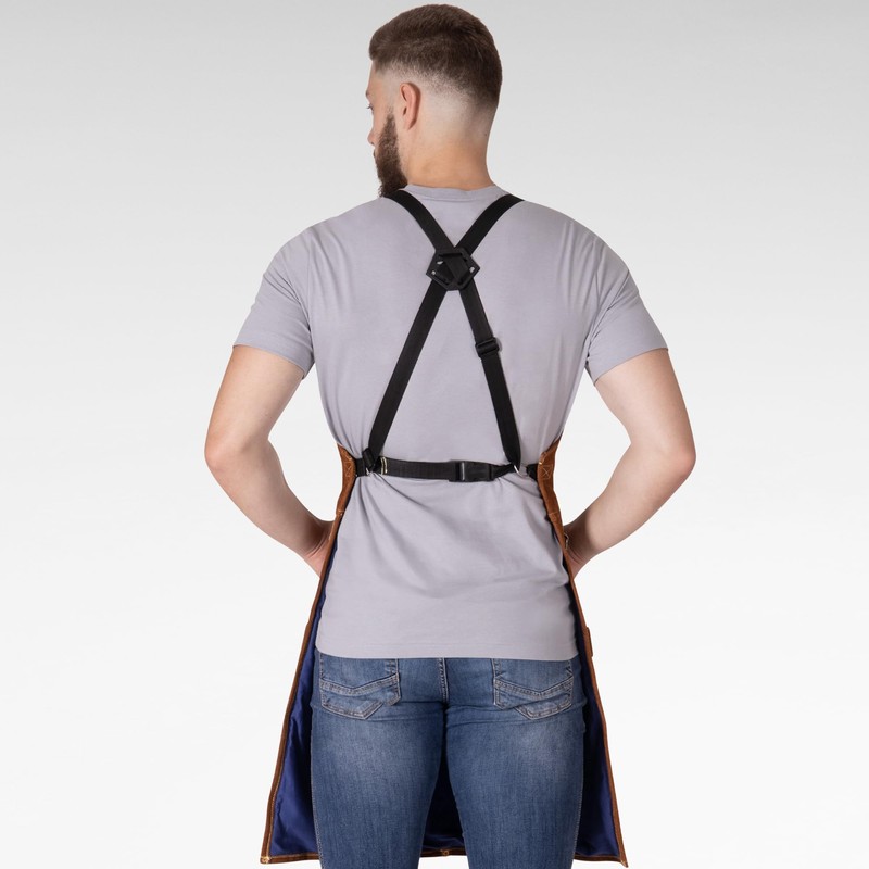 BWOLF Smith Welding Apron Leather Apron Heat Resistant and Flame