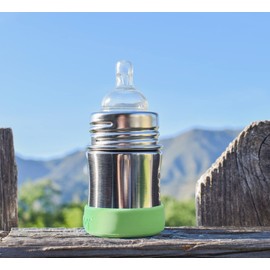 Pura Kiki Silicone Bottle Bumper - Plastic-Free, Medical-Grade, Protective, Anti-Slip Bottom Cover Compatible w/Pura Stainless Bottles 5oz, 9oz & 11oz (Moss and Rose)