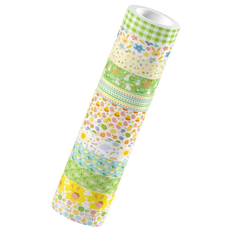 SEWACC Easter Washi Tape:12 Rolls Spring Flower Masking Tape Happy