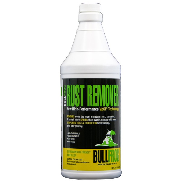 Bull Frog 94237 High Performance Rust & Corrosion Remover, 1 Quart (32 fl oz), Our Exclusive New Size! with VpCI Technology This Will Inhibit New Rust & Corrosion from Forming!