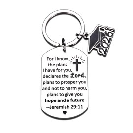 Graduation Gifts for Her Him 2026 College High School Christian Graduation Keychain for Women Men Seniors Graduation Gifts for Girls Boys Class of 2026 Christian Religious Catholic Nursing Grad