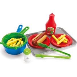 Dantoy - Hotdog-Set mit Tablett - 22 Stück - Rollenspiel - Ab 2 Jahren - Lebensmittel-Rollenspielset für Kinder - Rollenspiel - Essen vorgeben - Fördert die Feinmotorik - Hergestellt in Dänemark