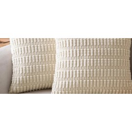2pcs Fundas De cojín Cuadrada Decorativas De Pana De Estilo Bohemio 45cmx45cm Color Beige