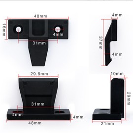 E-outstanding 5Pcs Plastic Quick Fitting Furniture Panel Joint Bracket Fast Installation Push-On Clips Corner Buckle for Cabinet Wardrobe Mounting Roman Column Connection Black with 24Pcs Screws M3*15