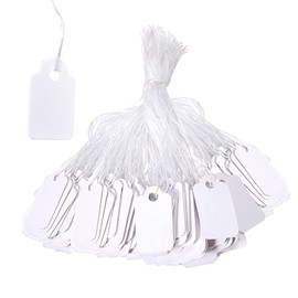 Price Tags Pendants Pack of 500 Price Labels Jewellery with String White Hanging Tags for Jewellery Display (23 x 13 mm)