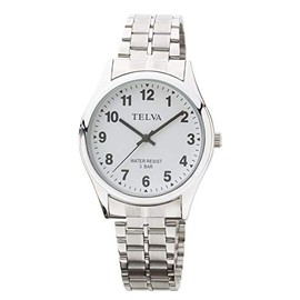 CREPHA TE-AM148-WTS Men's Wristwatch, Analog, Waterproof, Bracelet, White, Silver, Wristwatch Daily Water Resistant Bracelet Casual