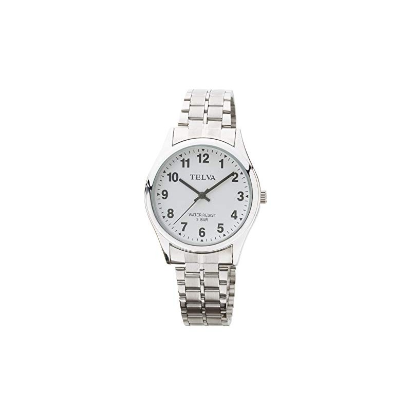 CREPHA TE-AM148-WTS Men's Wristwatch, Analog, Waterproof, Bracelet, White, Silver, Wristwatch
