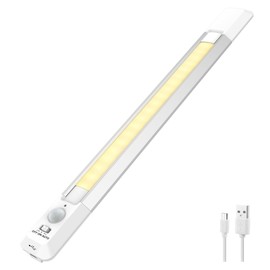 BIGMONAT Motion Sensor LED Night Light,Wireless USB Rechargeable Under Cabinet Lights,Ultra Thin Magnetic Closet Lighting Bar for Kitchen,Stairs,Bedroom (White, 1Pack)