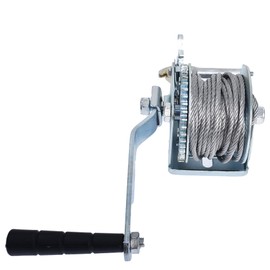 kimllier Heavy Duty Hand Winch 600Lbs Two-Way Adjustable Boat Trailer Winch with 8m Steel Cable, Crank Cable Gear Winch with Hook Fit for Boat Trailer or ATV