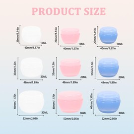 Travel Containers for Toiletries, 3 Size 0.35/0.7/1 Oz Sample Jars, Leak-Proof Travel Jars for Creams with Lids, for Lotion Cosmetic Makeup Face Body Hand Cream Toiletries(9 Pieces)