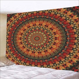 FENDROM Popular Handicrafts Indian hippie Bohemian Psychedelic Peacock Mandala Wall hanging College Dorm Beach Throws Table Cloth Bedding Tapestry