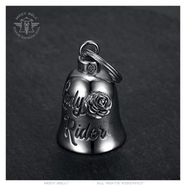 BOBIJOO JEWELRY - Clochette Moto Lady Rider Porte-Bonheur Mocy Bell Acier Stainless Steel Argent