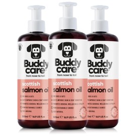 Buddycare Buddycare Scottish Salmon Oil for Dogs and Cats (500ml x3) 100% Natural & Sustainable Supplement | Rich in Omega 3, 6 & 9 for Boosting the Health & Vitality of your Pet's Skin, Coat & Immune System