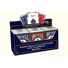 Bicycle Poker Size Standard Index Playing Cards (12-Pack) [Colors May Vary: Red, Blue or Black]