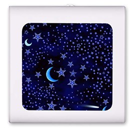 Plug in Dimmable LED Night Light with Dusk to Dawn Auto Sensor Adjustable Brightness Warm Light Auto On/Off Nightlight for Bathroom Hallway Nursery Bedrooms - Blue Stars - Image by Dan Morris