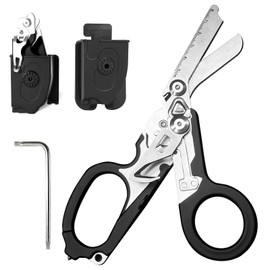Trauma Scissors Multitool Rescue Scissors with 6 Practical Functions Foldable Stainless Steel Scissors Raptor Response Emergency Scissors Raptor with Holster Rescue Scissors Tools